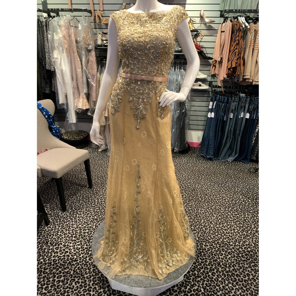 Gold Alyce Paris Lace Gown